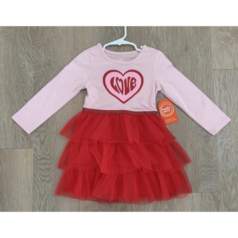 (NWT) Wonder Nation Girl’s Size 18 Months Red & Pink Valentines Day Dress